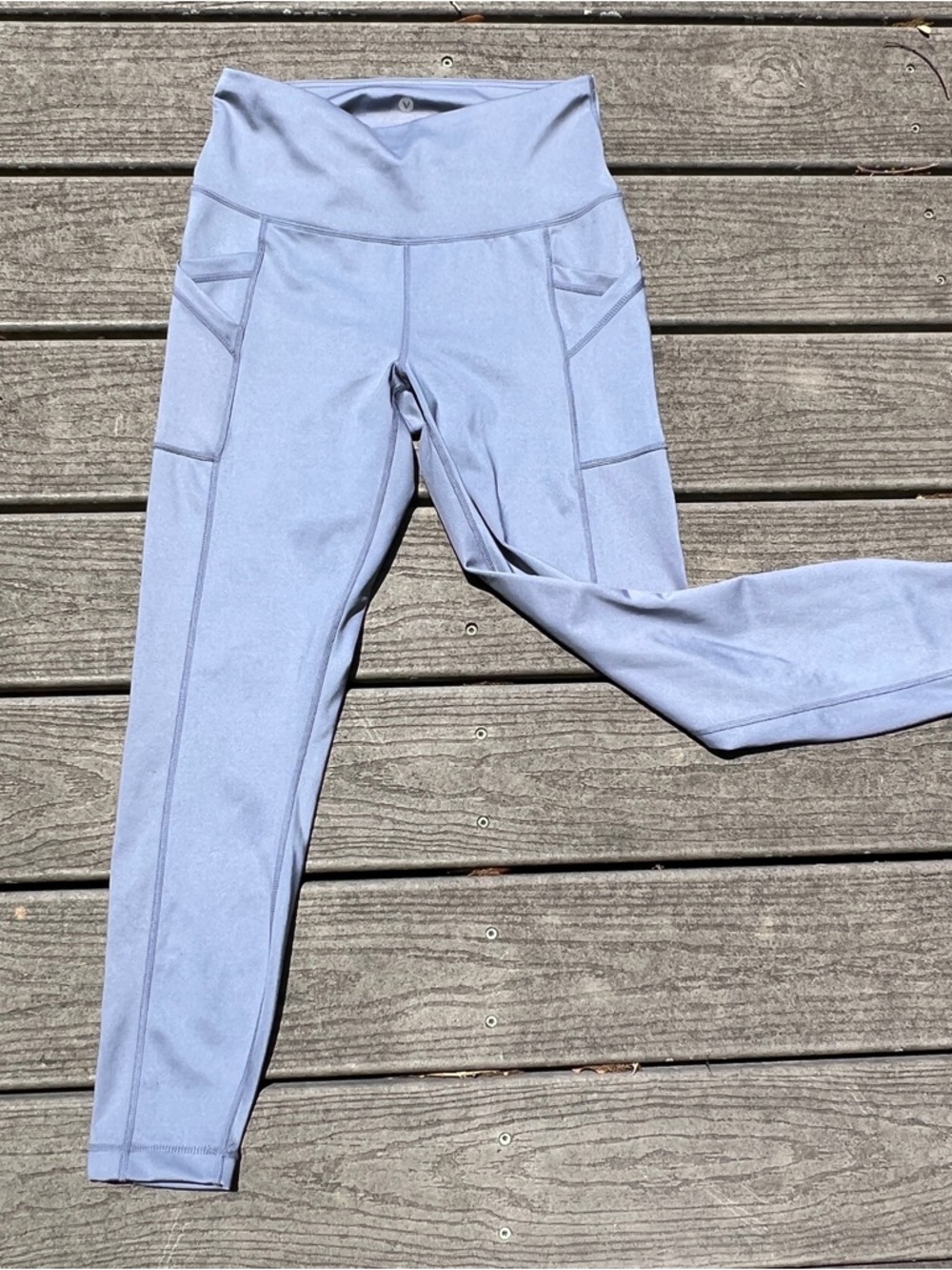 Velocity: High-Waist Slate Blue Active Leggings w/Pockets. Women’s Size Medium.